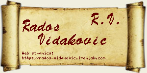 Radoš Vidaković vizit kartica